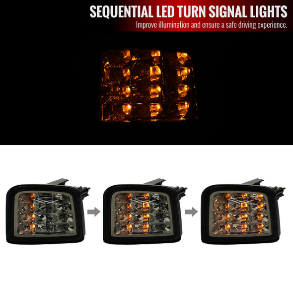 2015-2021 Subaru WRX / 2015-2017 WRX STI Sequential Front Bumper LED Turn Signal Lights (Chrome Housing/Smoked Lens)
